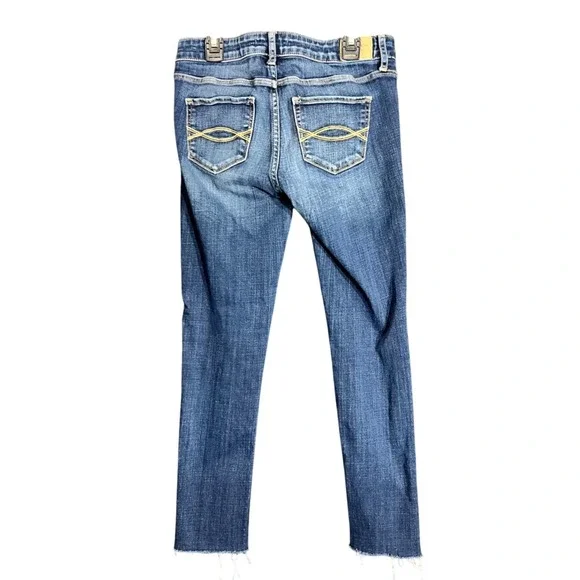 Abercrombie & Fitch Womens Size 2R Jeans 26x31 Blue Raw Hem Super CasualSkinny - Picture 3 of 15